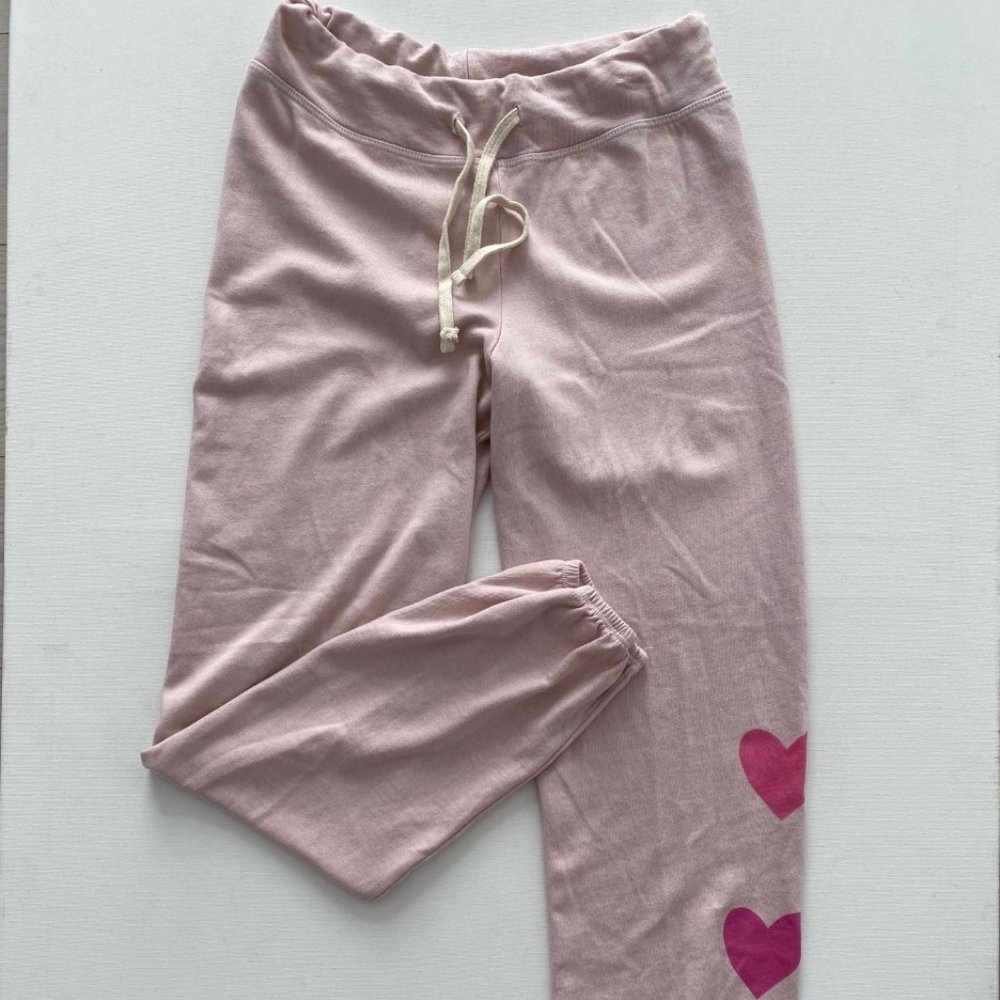 Sundry Drawcord Jogger Sweatpants Heart Print